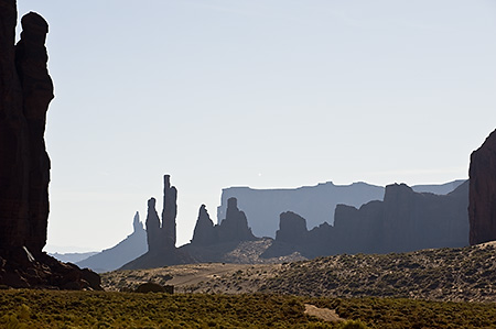 Backlit Formations at Monument Valley, AZ